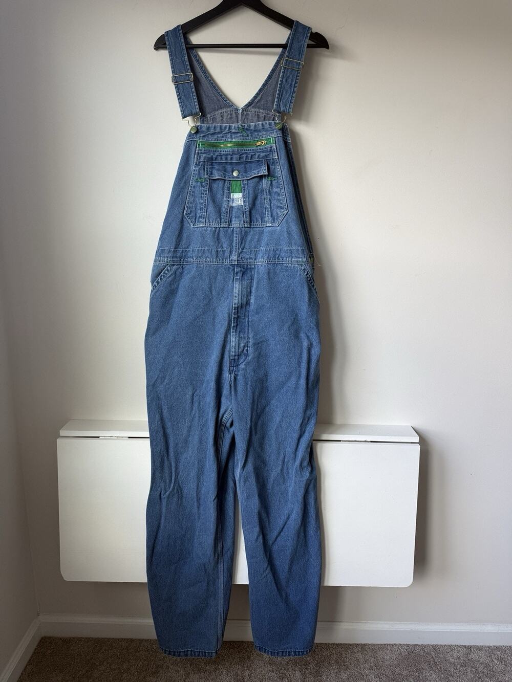 Vtg Liberty Bib Overalls Mens 44x32 Blue Denim Carpenter Utility Made In Russia